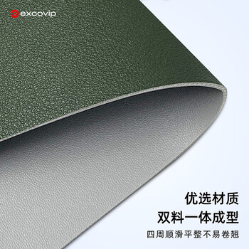 宜适酷（EXCO）绿+灰双面皮质鼠标垫大号笔记本电脑办公防水皮革游戏硬质电竞桌垫0147