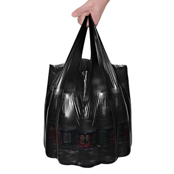 Sodolike尚岛背心垃圾袋60只1.3丝黑色55cm*70cm*3卷点断加厚手提垃圾袋