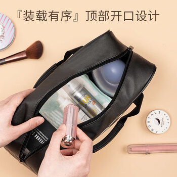 得力(deli)大号收纳袋 文件证书资料档案收纳日用收纳旅行收纳袋 白色64872