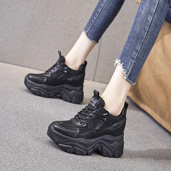 尚琳恩老爹鞋女2024春季新款女鞋高帮厚底内增高8cm小白鞋运动休闲鞋