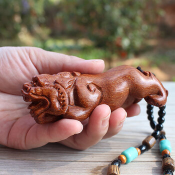 mays will 老挝原木貔貅手工木雕手把件手把玩实木文玩雕刻工艺品长