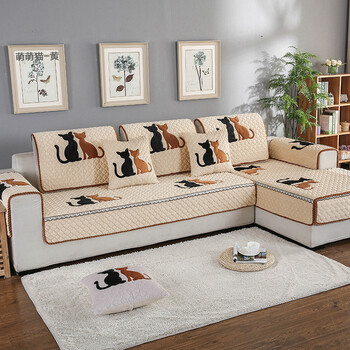 京东年货节冬季加厚短毛绒沙发垫布艺防滑简约现代欧式坐垫扶手靠背巾