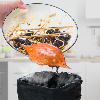 京东京造 平口垃圾袋45*50cm*60只超厚15μ1.5丝三色分类厨房家用加厚中号