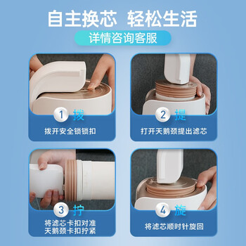 易开得净水器 C1 矽藻瓷复合滤芯 滤芯可清洗 一根可用3-5年