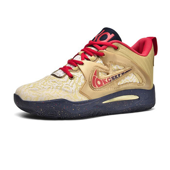 lsey杜兰特15代篮球鞋kd15男子实战篮球鞋摩擦会响缓震球鞋金色45码