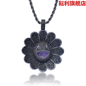 权志龙同款太阳花项链嘻哈村上隆帝师同款七彩太阳花项链吊坠旋转动
