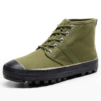 高帮解放鞋 解放鞋男女高腰胶鞋黑头深齿耐磨工作鞋工地鞋劳保高帮鞋