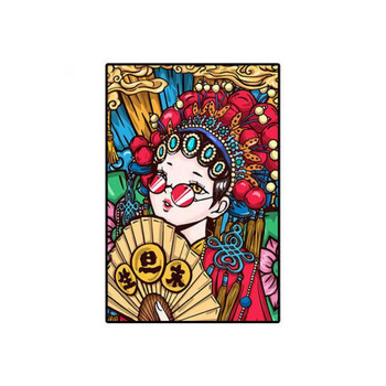 国潮挂画京剧花旦人物脸谱壁画国粹客厅中国风餐厅火锅店装饰画 国潮