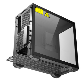 爱国者（aigo）月光宝盒 镜 黑色 游戏台式电脑机箱 支持双360水冷/E-ATX主板/Type-c/黑色海景房/4090显卡