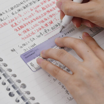 国誉(KOKUYO)15CM波浪直尺学生办公高考用透明刻度尺子 亚克力尺 星海绿粉 WSG-CLV15GP