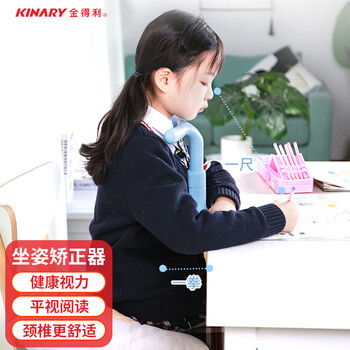 金得利 坐姿矫正器儿童坐姿器纠正写字姿势矫姿器小学生用写作业正姿支架免安装桌面书写字架蓝色SN301
