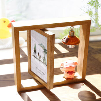情侣礼物创意北欧个性相框摆台木质双面相架简约照片摆件6寸定制传完