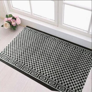 可裁剪厚地毯进门厨房过道走廊楼梯台阶铺防滑耐磨免胶自粘黑白方格09