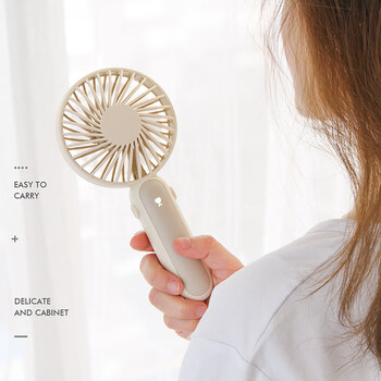 随身便携式静音大风力手握电风扇象牙白手持立放三挡大风力usb充电