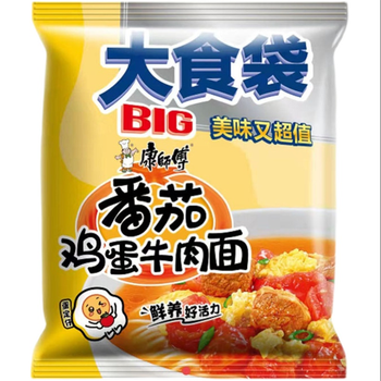 康师傅big大食袋香辣酸菜藤椒红烧小鸡排骨鲜虾番茄鸡蛋辣牛肉面21包