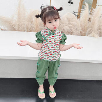 绿色>婴幼儿小朋友卡通时尚百搭萌宝漂亮可爱品质 110码>韩系萌宝气质