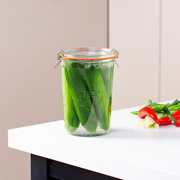 weck密封罐酸奶罐玻璃果酱瓶蜂蜜柠檬腌制发酵罐家用储物杯带盖敞口