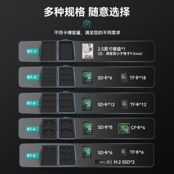 尤达大师（Yottamaster） SD卡盒 TF卡收纳盒多功能存储卡单反相机卡收纳包防溅水/防尘/防震B7-2