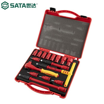 世达（SATA）16件10MM系列VDE绝缘套筒组套 09268