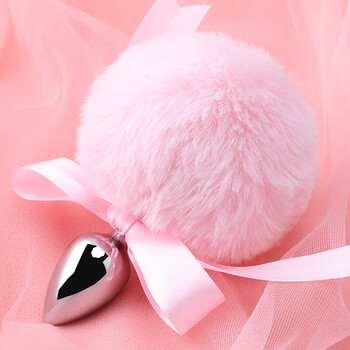 sm兔尾巴 后庭肛塞尾巴  成人另类玩具性女插入房事用品硅胶白 润滑剂