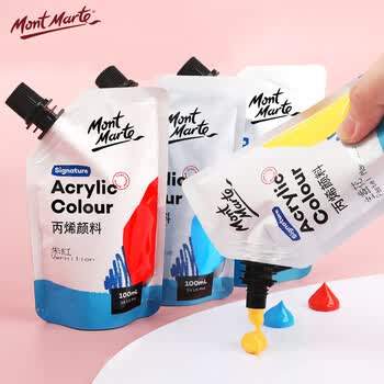 蒙玛特(MontMarte)丙烯颜料丙烯画颜料墙绘防水自立袋丙烯补充装100ml肉色MSCH0003CN美术写生美育工具