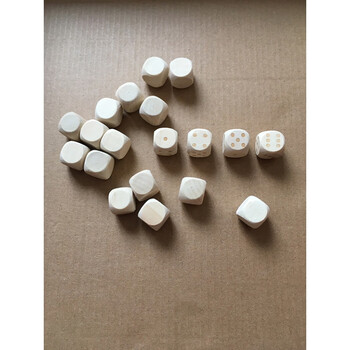 可狄定制骰子大号空白图案点数字家务木质色子游戏道具手绘筛粒子生日