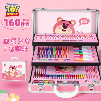 迪士尼（Disney）画笔160件儿童绘画女孩幼儿园小学生绘画礼盒水彩笔画笔女孩生日礼物 草莓熊DM29445T