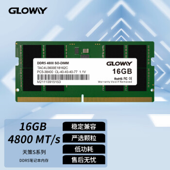 光威（Gloway）16GB DDR5 4800 笔记本内存条 天策S系列 助力AI 适配黑神话悟空