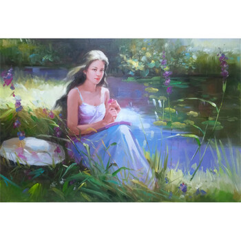 《酒庄女孩》  布面油画拍卖已结束06黄晓玉 《朦胧的美》  布面