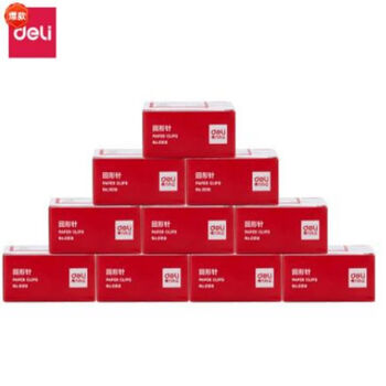 得力(deli)0018回形针大号29mm银色金属固定针曲别针办公装订(100枚/盒)10盒装