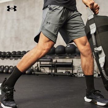 安德玛underarmourua夏季stretch男子透气训练运动短裤1356858灰色012