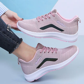 佰特步落特步女士飞织运动鞋子2022春秋季新款网面休闲鞋防滑轻便跑步