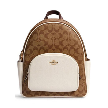 蔻驰(coach) 奢侈品 女士pvc撇配皮双肩包书包 送