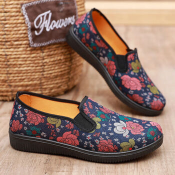 晋彪老北京布鞋老人鞋女款老奶奶鞋防滑妈妈鞋小号软底一脚蹬老太太谢