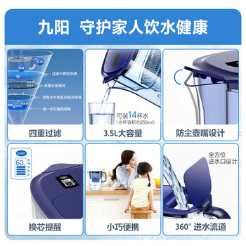 九阳（Joyoung）滤水壶 过滤净水器 家用净水壶 JYW-B05（1壶7芯套装）