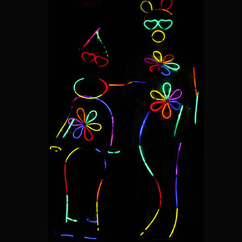 荧光棒儿童100支七彩玩具莹光棒跳舞圣诞衣服夜光银光棒发光手环100根