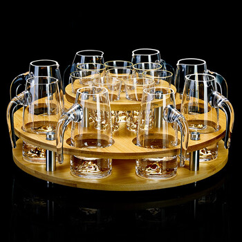 杯茅台杯一口杯高档酒杯酒具礼盒装金山分酒器8金山白酒杯8圆杯架家用