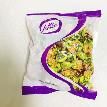 俄罗斯进口水果糖西瓜味夹心软糖罗尼哈密瓜草莓味喜糖菠萝味500克新