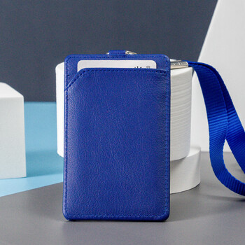 天章办公(TANGO)皮质工作牌证件卡套商务员工胸牌带收纳卡位挂脖牌会议出入证工作证套