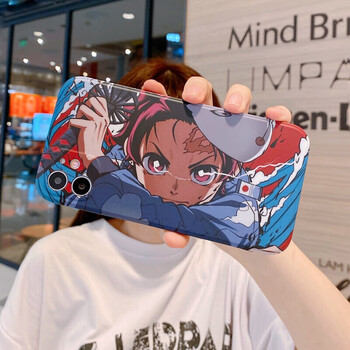 brba苹果13promax卡通鬼灭之刃炭治郎祢豆子适用iphone12手机壳11全包