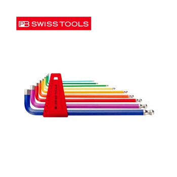PB SWISSTOOLS瑞士 PB SWISS TOOLS 彩虹系列 彩色套装内六角扳手 六角匙 PB 212.LH-10 RB 公制