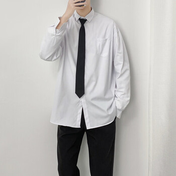d制服男dk制服男jk衬衫长袖基础款班服学院风高中生日制白衬衣领带