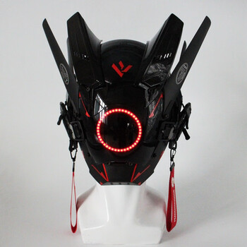 未来科技赛博朋克风格头盔面具面罩面罩科幻机械cosplay道具炫酷直播i
