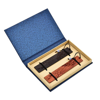 米兹MIEZ紫光檀木质书签双支装礼盒中国风特色礼品教师节礼物送老师同学长辈流年岁月生日礼物文具套装伴手礼