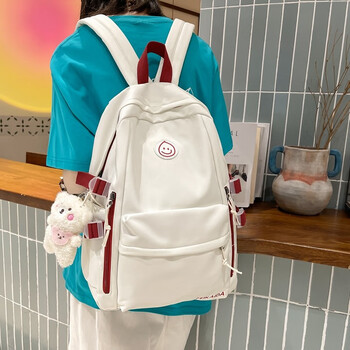 outrapay清新书包女夏初中生韩版风轻便中学生大容量高中生日系背包白