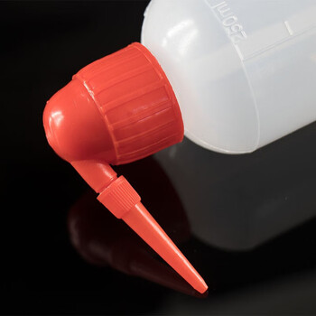 海斯迪克 HKCL-507 红头塑料洗瓶 加厚带刻度弯头洗瓶 冲洗瓶 塑料挤瓶吹气瓶 250mL 