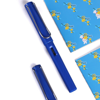 钢笔学生专用练字笔书法用笔硬笔刚笔男女孩墨囊吸墨钢笔明尖蓝色038