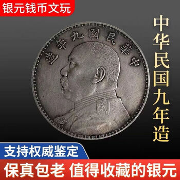 中国古錢 中華民国袁大头九年国民政府発行銀貨、 中国古錢 中華民国袁大头九年国民政府発行銀貨、 袁大头银元九年