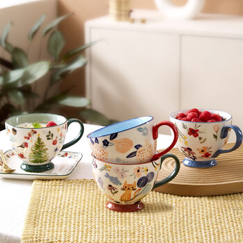 网易严选 田园手绘早餐杯水杯 微波炉陶瓷马克杯 猫咪派对400ml礼物家居馆 网易严选 田园手绘早餐杯水杯 微波炉陶瓷马克杯 猫咪派对400ml礼物家居馆