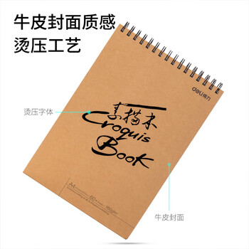 得力（deli）A4/60张加厚专业美术素描本160g本彩铅手绘本73634女孩儿童双十一热门商品